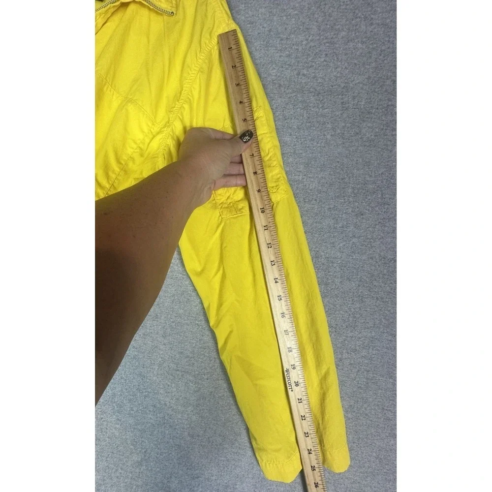 Ralph Lauren Polo Sport Jacket Mens Medium Yellow Nylon Zip Windbreaker Shell